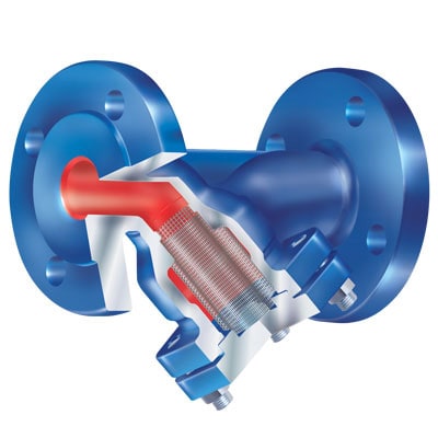 Сетчатый фильтр ARI-Strainer 22050 PN 16 DN 50 Фланец Наклонный шпиндель