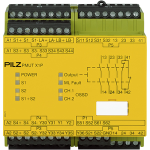 778010 Pilz Реле безопасности (автономный) PMUT X1P 24VDC 3n/o 1n/c 5so